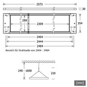LTS Licht&Leuchten - Pendelleuchte LED-Pendelleuchte PIANOP2601630SENS sw 3000K Sensor schwarz