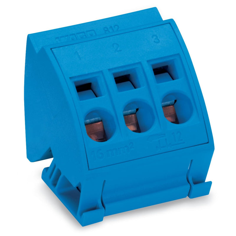 WAGO - Sammelschienenklemme Sammelschienenblock 812-114 16qmm blau − 12 Stück