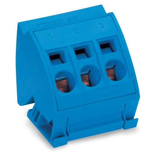WAGO - Sammelschienenklemme Sammelschienenblock 812-114 16qmm blau − 12 Stück