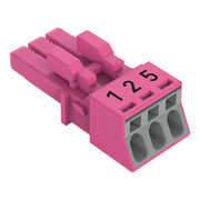 WAGO - Steckverbinder für steckbare Gebäudeinstallation Buchse 3-polig 890-283/081-000 Kod. B,pink − 50 Stück