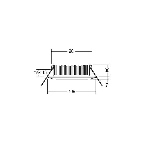 Brumberg Leuchten - Downlight/Strahler/Flutlicht LED-Einbauleuchte 350mA 12366073 3000K, IP54