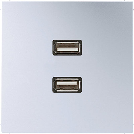 Jung - Multifunktions-Anschlussdose Multimedia-Anschluss alu MA AL 1153 2 x USB m.Tragring