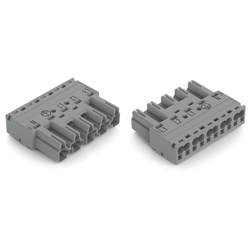 WAGO - Steckverbinder für steckbare Gebäudeinstallation Stecker 5-polig 770-255/060-000 Kod. B,grau − 50 Stück
