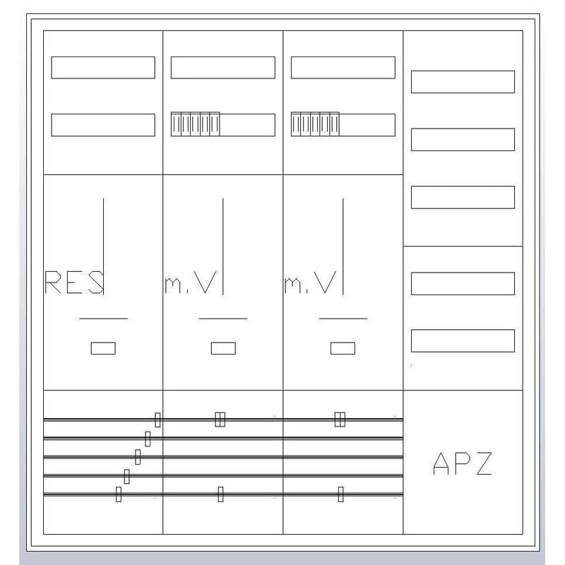 ABN - Zähler-Komplettschrank Zählerschrank S47ZA121 3Pkt 2Z 1R 1V 1APZ