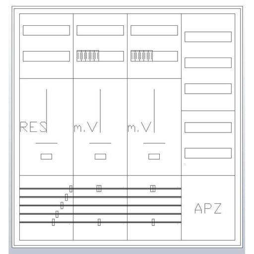ABN - Zähler-Komplettschrank Zählerschrank S47ZA121 3Pkt 2Z 1R 1V 1APZ