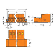 WAGO - Kabelsteckverbinder für Leiterplattensteckverbinder 1-Leiter-Stiftleiste 231-632/109-000 CAGECLAMP,2,5mm²,or − 100 Stück