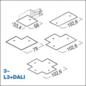 Zumtobel - Mechanisches Zubehör/Ersatzteile für Leuchten Kaschierungsteil 3ph sw S2 802290 T-Verbinder − 1 Stück