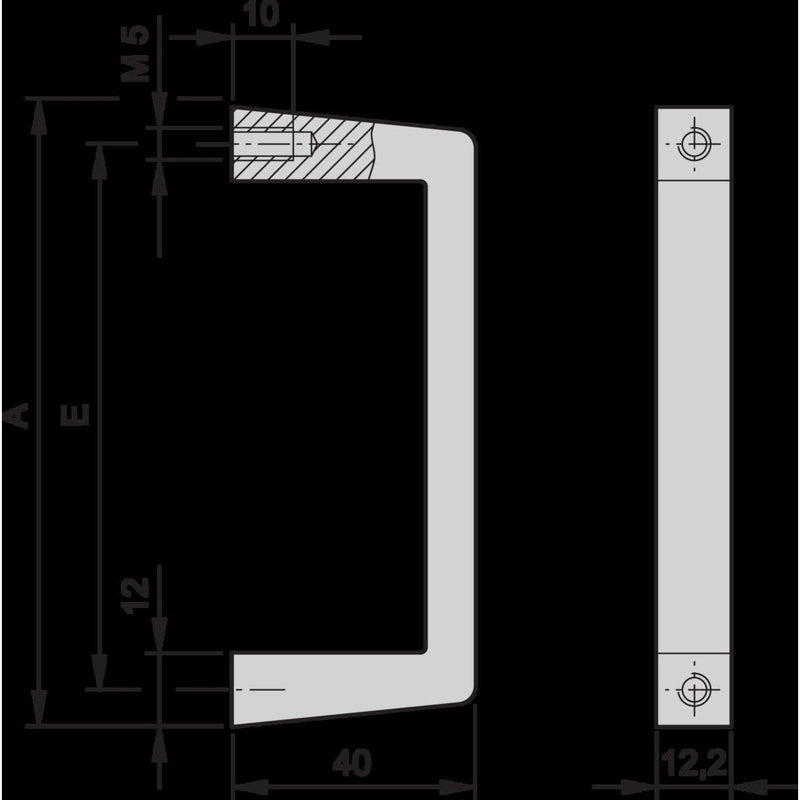 Schroff - Komponente für Tür (Schaltschrank) Frontgriff 10501005