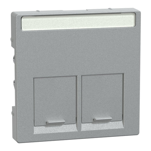 Merten - Einsatz/Abdeckung für Kommunikationstechnik Zentralplatte 2fach MEG4574-0460 alu