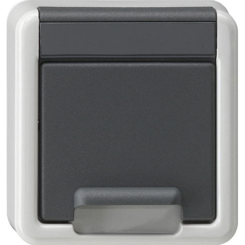 Gira - Zubehör/Ersatzteile für Installationsschalterprogramme Abd. SCHUKO-Steckd. KD + 494230 SH WG AP Grau