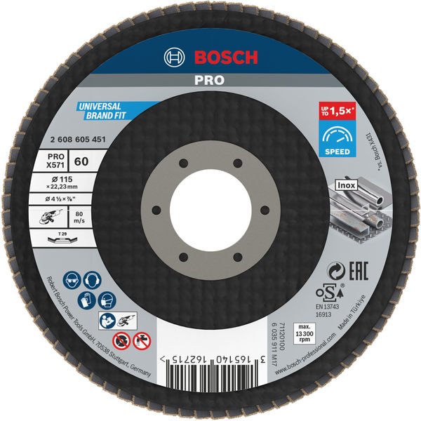 Bosch - Trenn-/Schleifscheibe PRO X571 2608605451 Fächerschleifscheibe