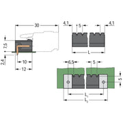 WAGO GmbH & Co. KG - Leiterplattensteckverbinder THR-Stiftleiste Lötstift 231-46#4050821042839 1,2x1,2,abgew.,sw − 170 Stück