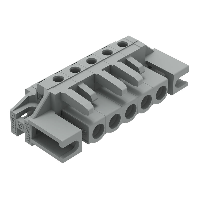 WAGO - Leiterplattensteckverbinder THT-Federleiste abgewink. 232-235/047-000 Rastermaß 5mm,grau − 50 Stück