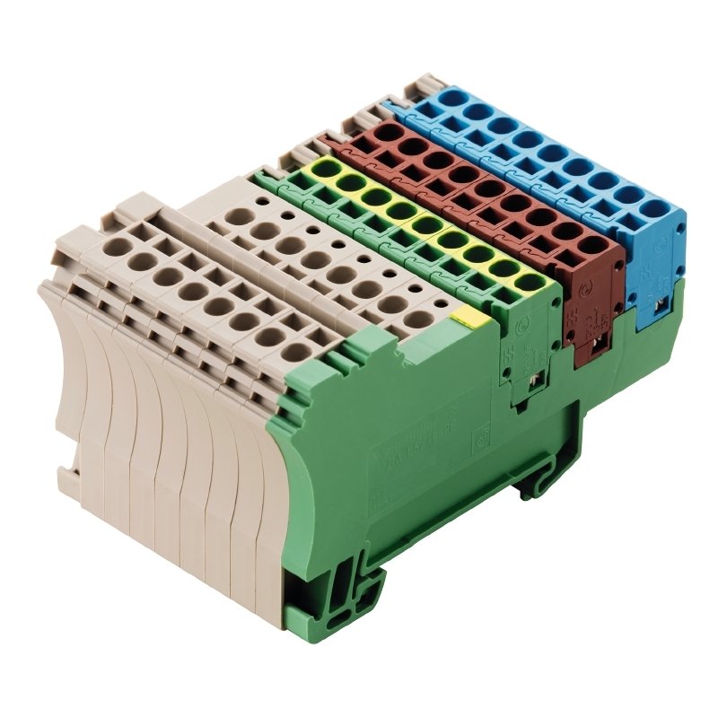 Weidmüller - Initiator/Aktor-Reihenklemme Klemme ZIA 1.5/4L-PE/8/KB Federanschl.,1.5mm² − 5 Stück