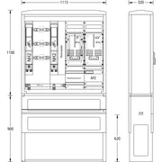 uesa - Zähler-Komplettschrank Wandlermessung WM-250 A N-ERGIE 1100x1115x320mm