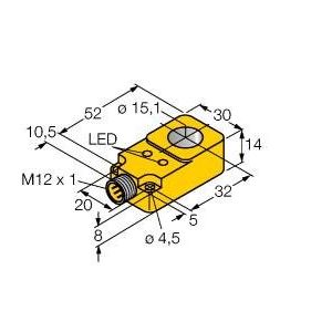 Turck - Induktiver Näherungsschalter Sensor BI15RQ14AP6X2H1141 induktiv − 1 Stück