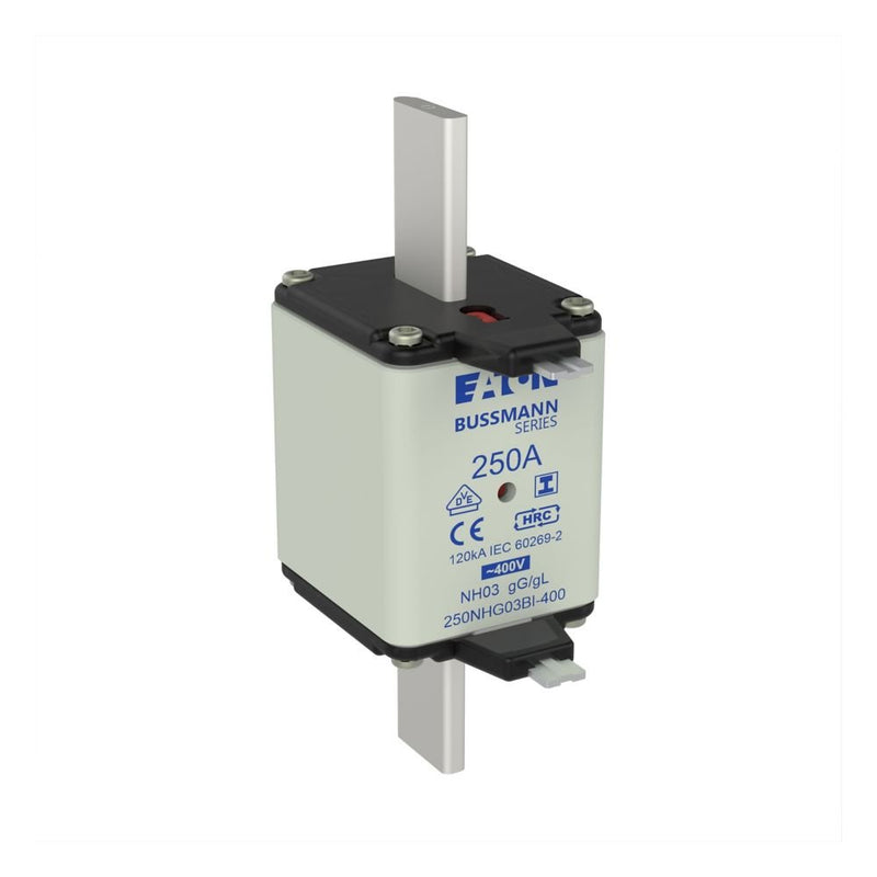 Eaton - Messersicherung Sicherungseinsatz Nieders. 250NHG03BI-400 250A AC 400V 120kA − 3 Stück