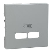 Merten - Einsatz/Abdeckung für Kommunikationstechnik Zentralplatte alu MEG4367-0460 f.USB Ladest.Einsatz