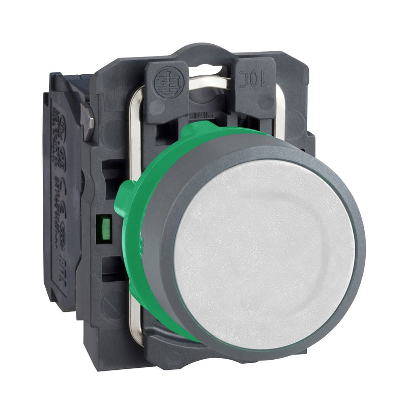 Schneider Electric - Drucktaster, Komplettgerät Drucktaster komplett XB5AA11C0 ws, 22mm, 1S, grau