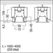 Zumtobel - Mechanisches Zubehör/Ersatzteile für Leuchten Kanal für LED-Lichtlinie SLN2-C MRT L1750 SR silber