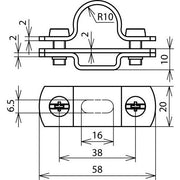 DEHN - Leitungshalter für Blitzschutz Leitungshalter LHZS20H10B6.5X16V2A f. HVI-Leitung D20mm