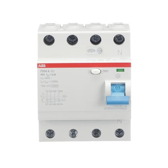 ABB Stotz S&J - Fehlerstrom-Schutzschalter FI-Schutzschalter F204A-63/0,1 4-p.,63A, 100mA