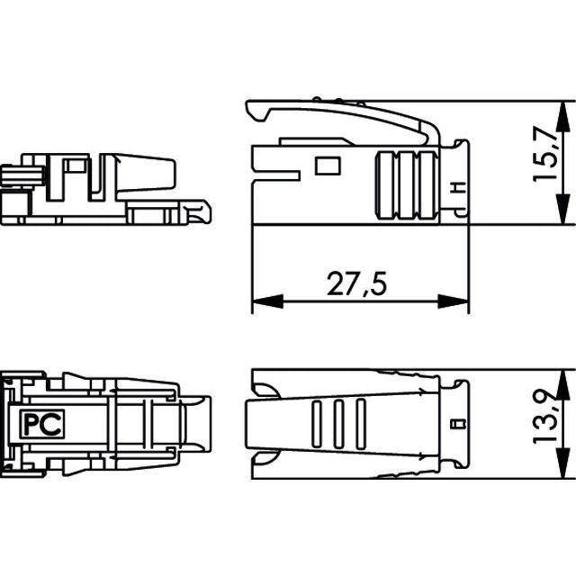 Telegärtner - Knickschutz STX Knickschutztülle 100022899 ws − 10 Stück