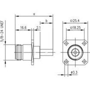 Telegärtner - Koax-Steckverbinder N-Kabeleinbaubuchse 100024012 mit Flansch Crimp G1