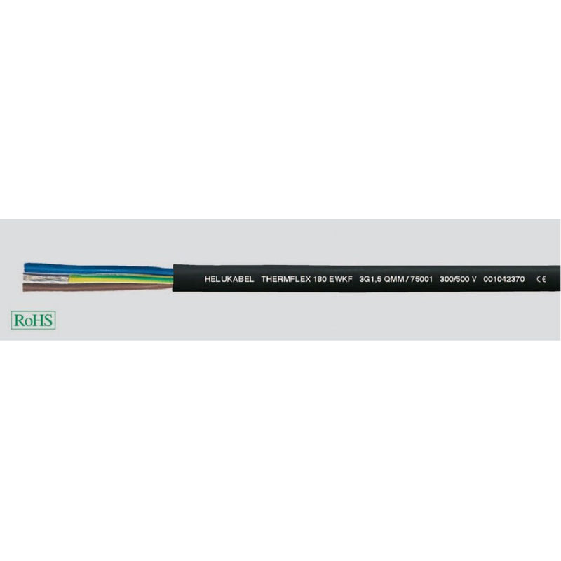 Energiekabel < 1 kV, für ortsveränderlichen Einsatz HEL T180 EWKF 3G1,5 Silik T180 EWKF 3G1,5 on Schlauchltg