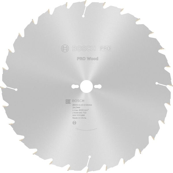 Bosch - Kreissägeblatt PRO Wood Kreissägeblatt, 2608640703 400 x 3,2 x 30 mm