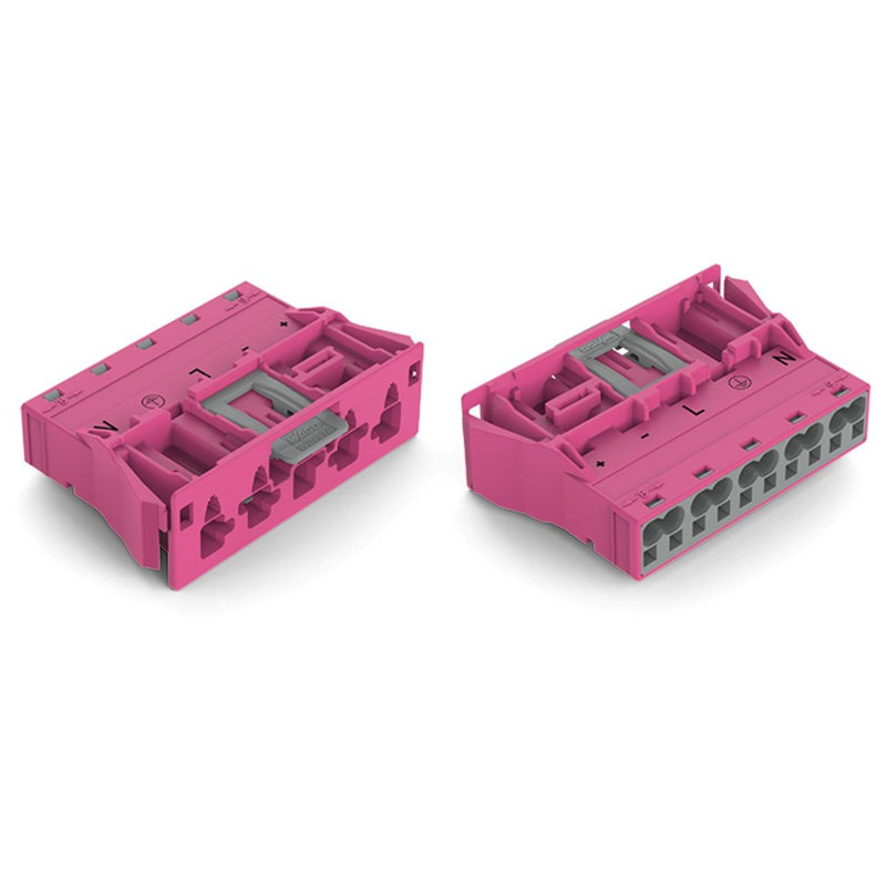 WAGO - Geräteanschluss für steckbare Gebäudeinstallation Snap-In-Stecker 770-795/082-000 5-polig,Kod. B,pink − 50 Stück