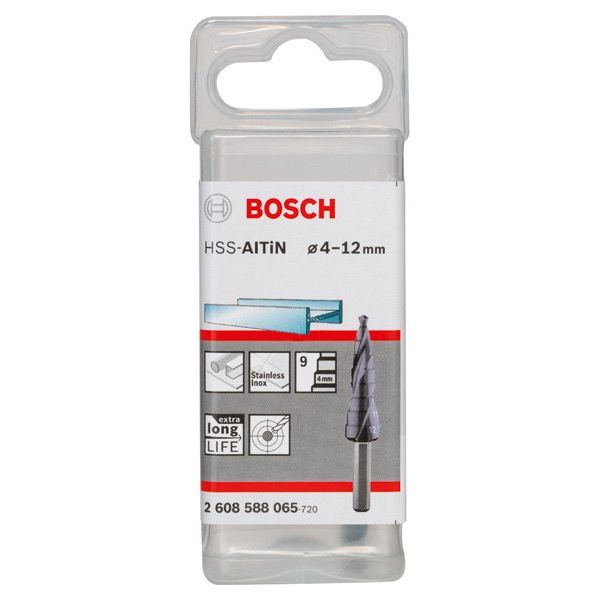 Bosch - Stufenbohrer HSS-AlTiN, 4 2608588065 - 12 mm 6 mm 66,5 mm
