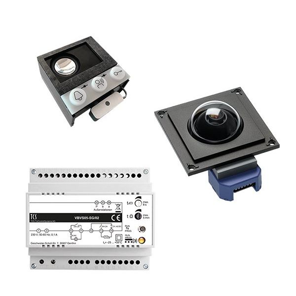TCS Tür Control - Türsprech-Set Videosprechanlagenset VK04 mit Dome-Kameramodul