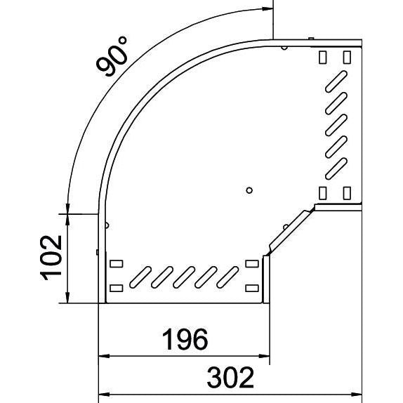 OBO Bettermann - Bogen für Kabelrinne Bogen 90 Grad RB 90 320 FT 35x200 tauchfeuerv