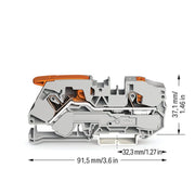 WAGO - Durchgangs-Reihenklemme 2-Leiter-Durchgangsklemme 2116-5201 16qmm, grau − 20 Stück