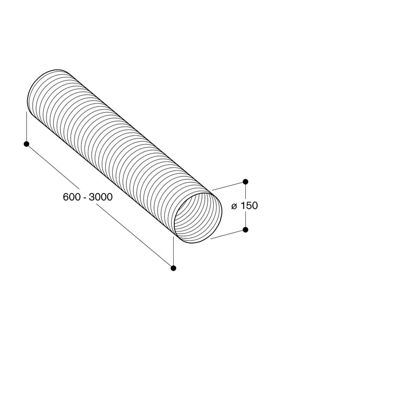Bosch - Zubehör/Ersatzteile für Dunstabzugshauben Aluflex-Rohr DZZ1XX1X1 rund 150