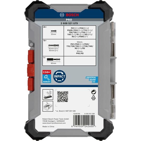 Bosch - Bit-Set PRO Impact Schrauberbit 2608521U79VE(44) Set, 44-tlg. − 3 Packung