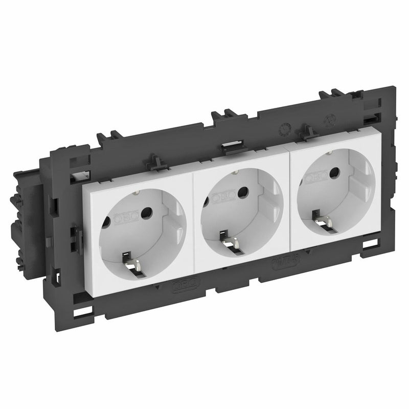 OBO Bettermann - Steckdose 0 Grad, 3-fach STD-D0C8 RW3 250V,10/16A,Schutzk