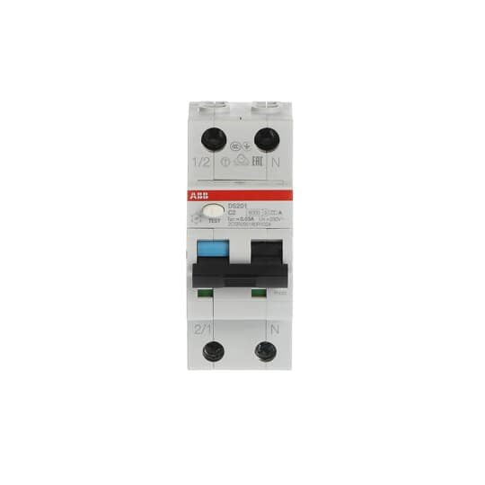 ABB Stotz S&J - Kombination FI-Schalter/Leitungsschutzschalter FI/LS-Schalter DS201A-C2/0,03 6kA, 1p+N