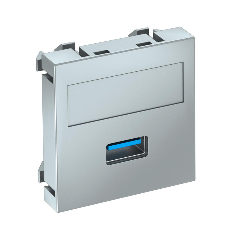 OBO Bettermann - Einsatz/Abdeckung für Kommunikationstechnik Multimediaträger USB 3.0A MTG-U3A S AL1 45x45mm alu lackiert