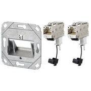 Metz Connect - Kommunikationsanschlussdose Kupfer Anschlussdose 2-Port Set TN-C6A-Kmod-2UP0-270 UP C6A 270° Jack − 1 Stück