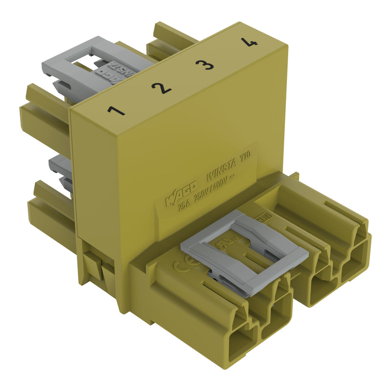 WAGO - Kompaktverteiler für steckbare Gebäudeinstallation h-Verteiler 4-polig 770-1782 Kod. B,hellgrün − 50 Stück