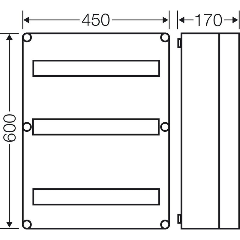 Hensel - Installationskleinverteiler Mi-Automatengehäuse Mi 1653 54TE