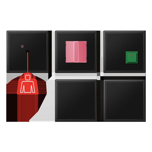 Jung - Behindertenelement für Installationsschalterprogramme Notrufset mit USV NRS LS 0834-2 SWM graphitschwarz matt − 1 Stück