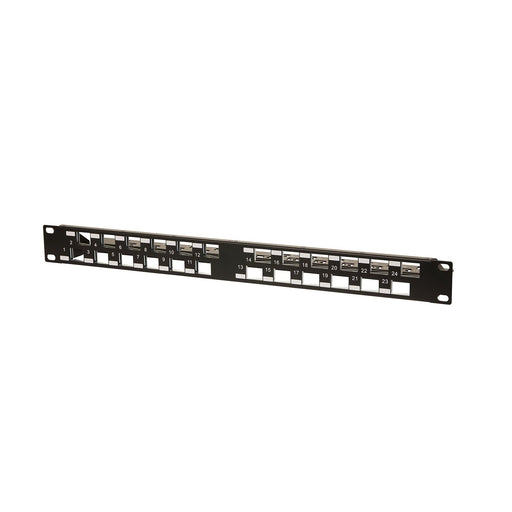 Metz Connect - Frontpanel/Patchpanel leer (Schaltschrank) Modulträger 19Z 1HE 130926A0029KE 24P gew.sw leer Key