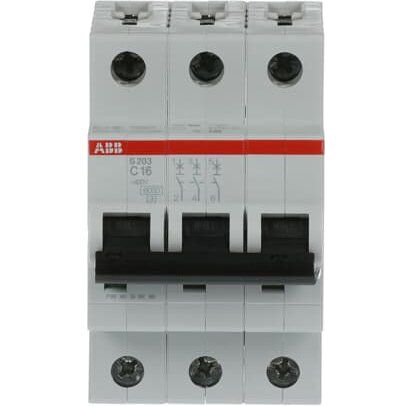 ABB Stotz S&J - Leitungsschutzschalter Sicherungsautomat S203-C16 6kA 16A C 3p