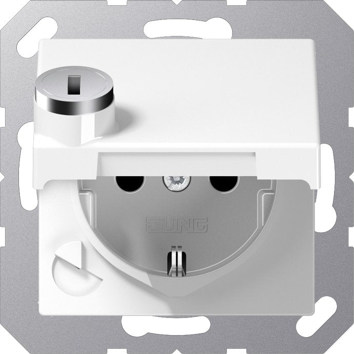 Jung - Steckdose SCHUKO-Steckdose 16A 250V A 1520 BFKLSL WW Klappdeckel