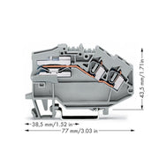 WAGO - Neutralleitertrenn-Reihenklemme Potentialausgleichsklemme 781-653 0,08-4qmm,grau,400V − 50 Stück