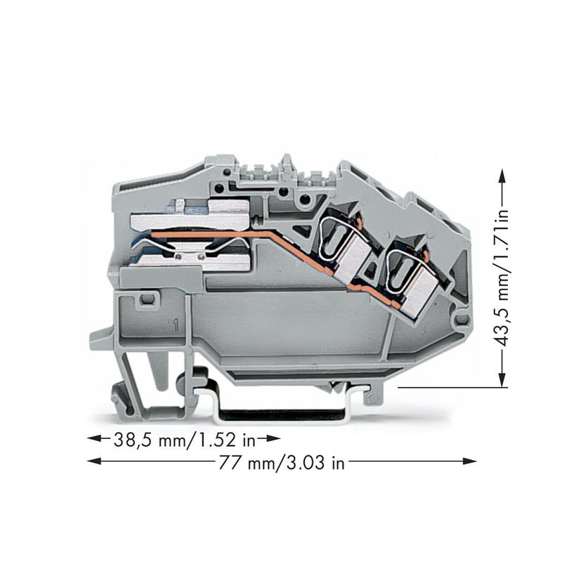 WAGO - Neutralleitertrenn-Reihenklemme Potentialausgleichsklemme 781-653 0,08-4qmm,grau,400V − 50 Stück