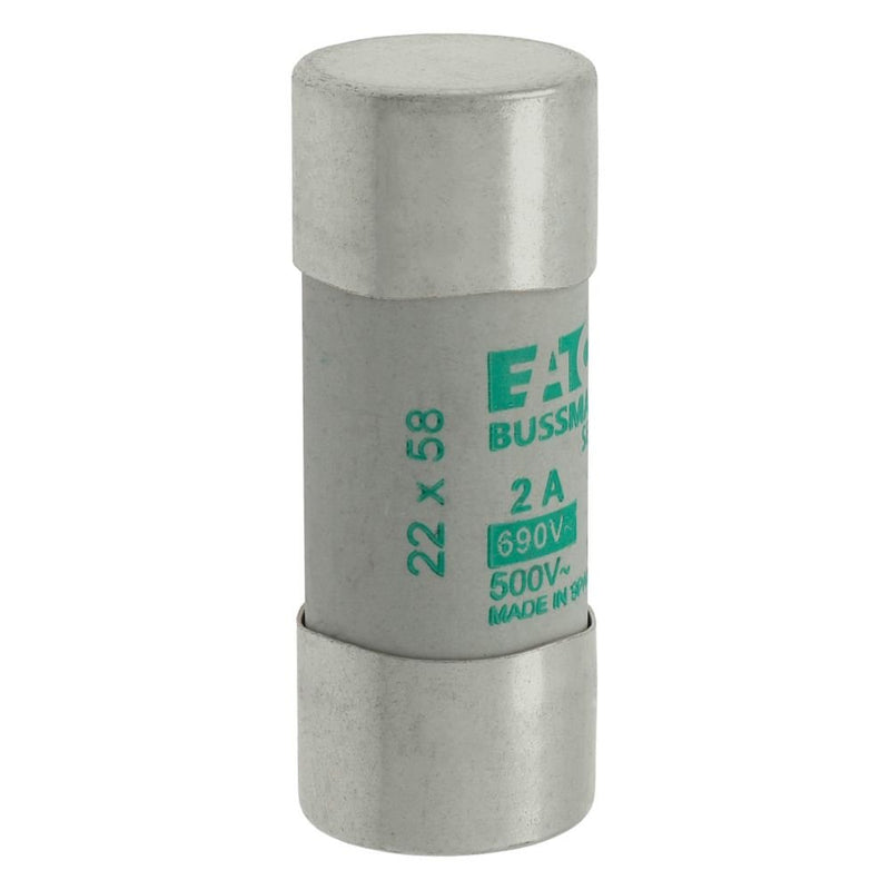 Eaton - Zylindrische Sicherung Sicherungseinsatz Nieders. CYLINDRICA#C22M2 2A AC 690V 80kA − 10 Stück